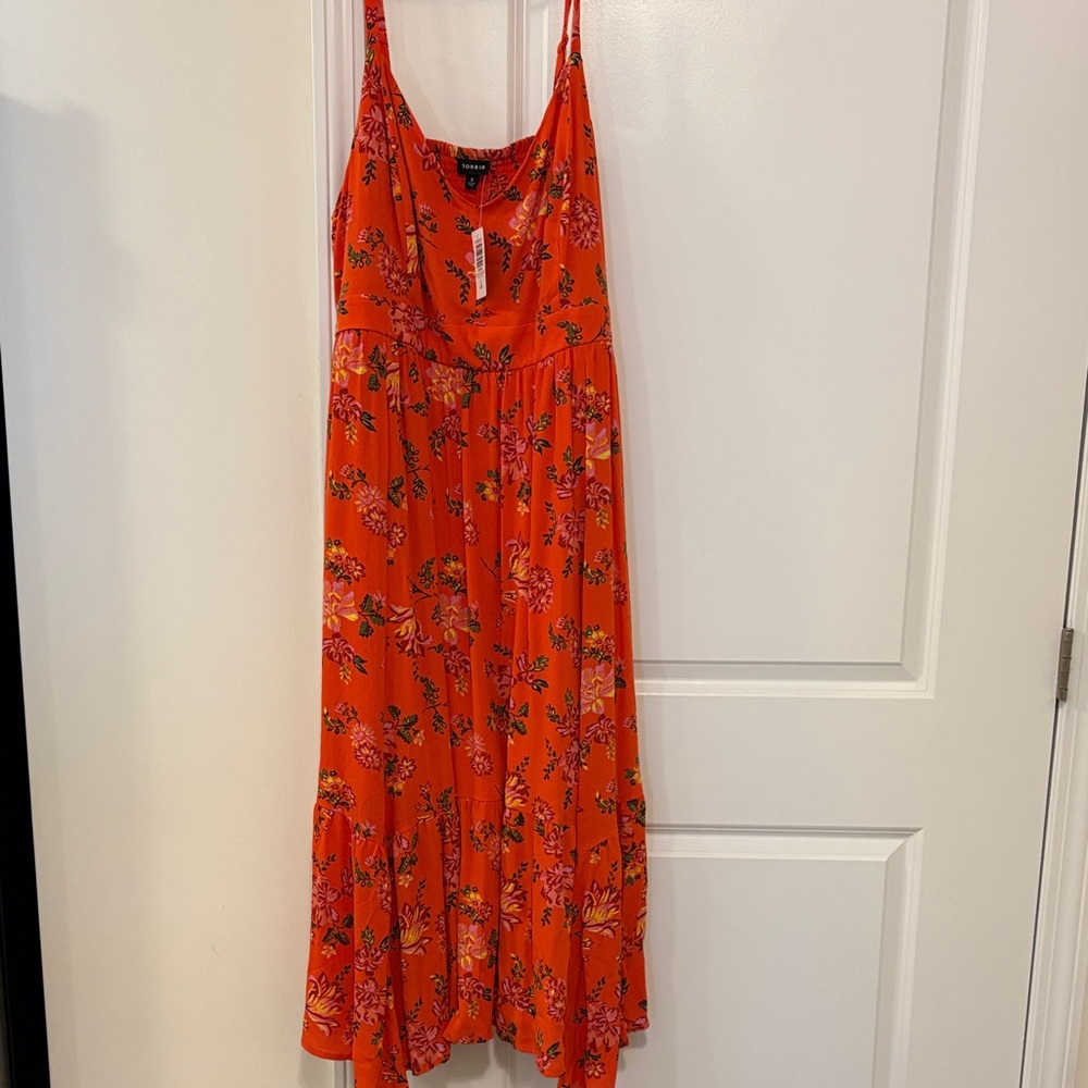 Torrid Orange Floral High Low Dress